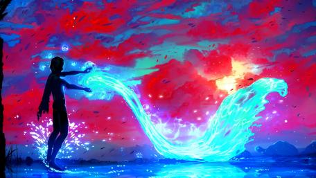 Mystical Water Weaver of Enchanted Realms wallpaper