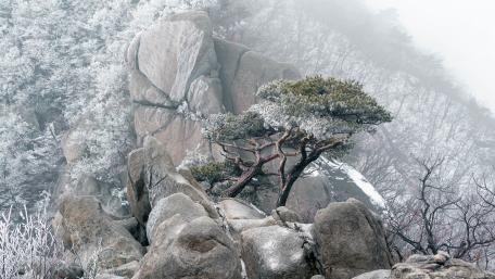 Winter Tranquility Amongst Rocky Outcrops wallpaper
