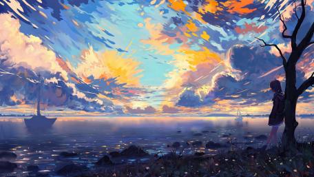 Solitary Reflection at Dusk wallpaper