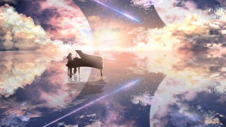 Symphony of Dreams Amidst the Cosmos wallpaper