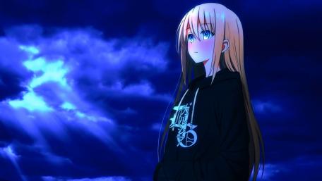 Ethereal Gaze Amidst Stormy Skies wallpaper