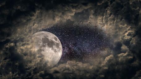 Majestic Moonlit Night Sky wallpaper