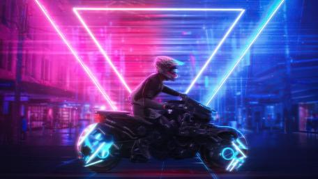 Neon biker wallpaper