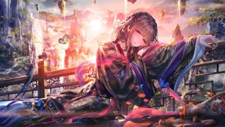 Enchanted Evening in Traditional Kimono wallpaper