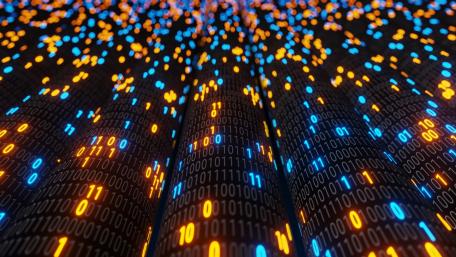 Digital Flow of Binary Codes in Motion wallpaper