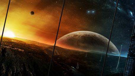 Futuristic Skyline at Dusk wallpaper