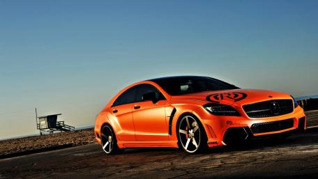 Vibrant Mercedes-Benz in an Ocean Setting wallpaper
