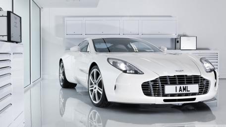 Sleek Aston Martin One-77 in Pristine White wallpaper