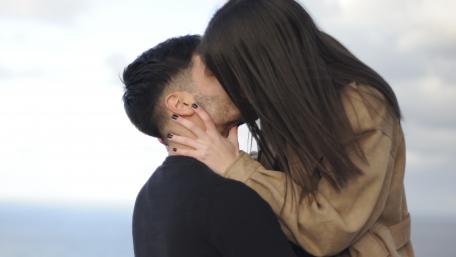 Intimate Moments Captured in a Kiss wallpaper