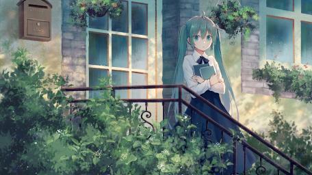 Serene Schoolgirl Anime Moment wallpaper