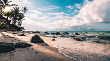 Tropical Beach Serenity A Coastal Paradise Awaits Your Presence wallpaper