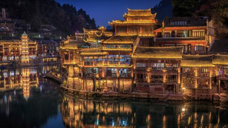 Phoenix Ancient City at dusk wallpaper