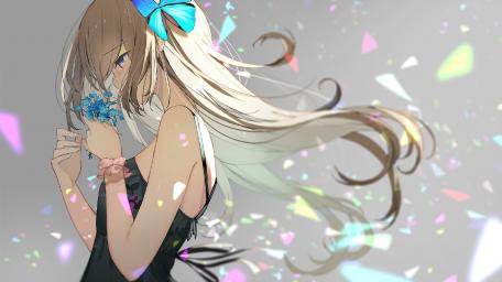 Windswept Elegance in Anime Art wallpaper