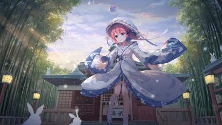 Enchanted Anime Forest Encounter wallpaper