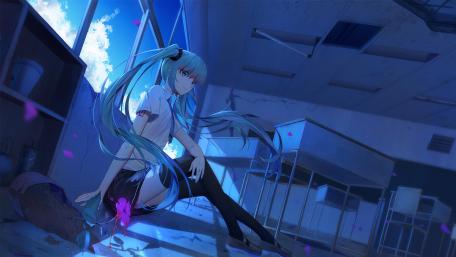 Moonlit Serenade with Hatsune Miku wallpaper