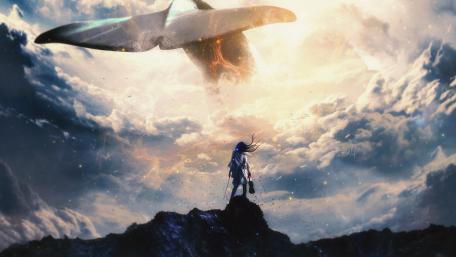 Whale of the Sky: A Surreal Journey wallpaper