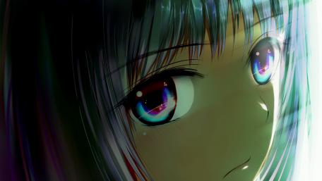 Mystical Anime Eyes Glimmering in the Dark wallpaper