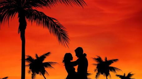 Endless Love Under a Sunset Sky wallpaper