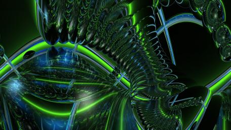 Neon Green Digital Whirlwind wallpaper