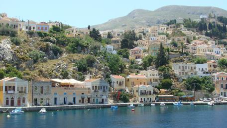 Charming Coastal Town with Colorful Homes wallpaper