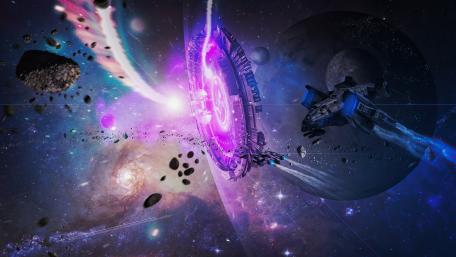 Galactic Encounter of Epic Proportions wallpaper