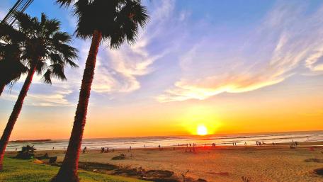 Sunset at the beach wallpaper