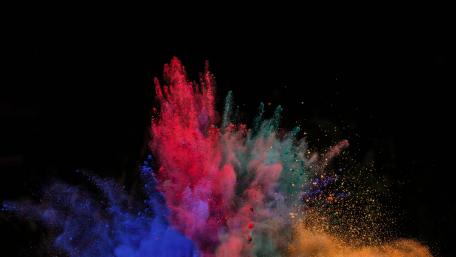 Colorful Dust Explosion: A Vibrant Abstract Display wallpaper