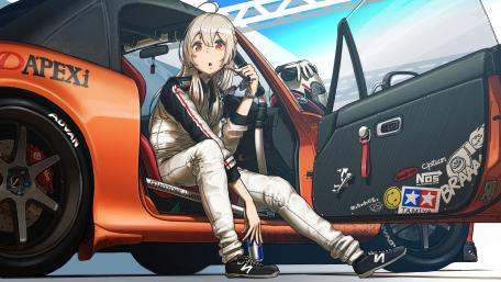Anime Racer Ready for the Track wallpaper