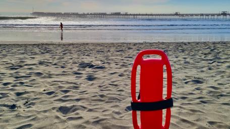 Lifeguard View of Serene Sandy Beach wallpaper