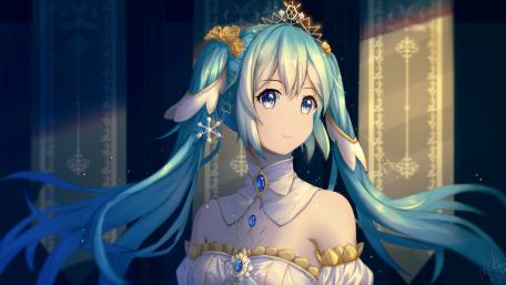 Enchanting Princess with Blue Tresses wallpaper