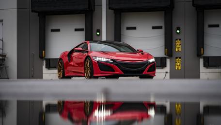 Sleek Acura NSX in Striking Red Finish wallpaper