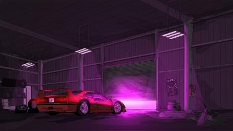 My retro garage wallpaper