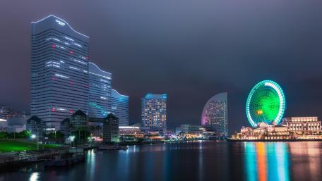Yokohama skyline with Cosmo Clock 21 wallpaper