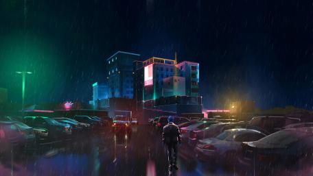 Wlking in the rain wallpaper