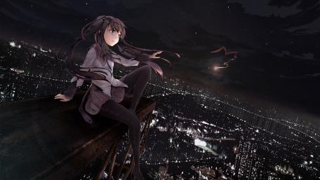 Gazing Over the Night Cityscape wallpaper