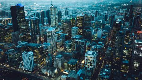 Majestic Metropolis at Dusk wallpaper