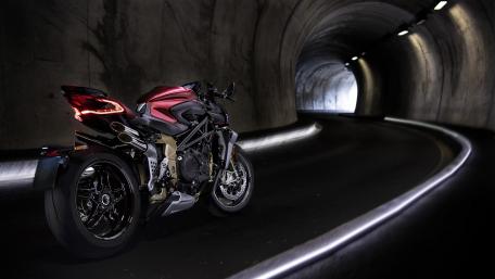 Sleek MV Agusta Brutale in a Dimly Lit Tunnel Scene wallpaper