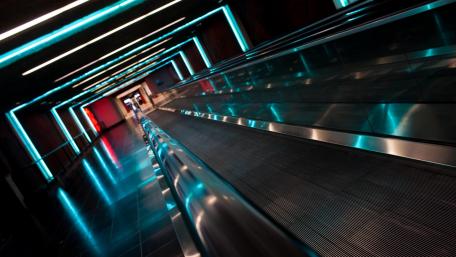 Futuristic Elevator Tunnel Vibes wallpaper