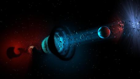 Wormhole Voyage Through Cosmic Realms wallpaper