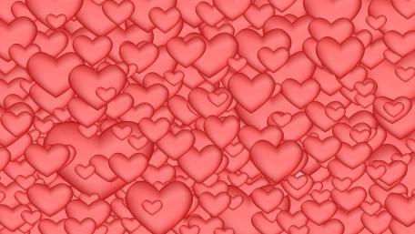 Romantic Heart Cascade in Pink and Red wallpaper
