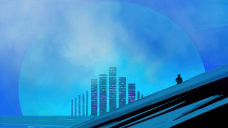 City wave sunrise wallpaper