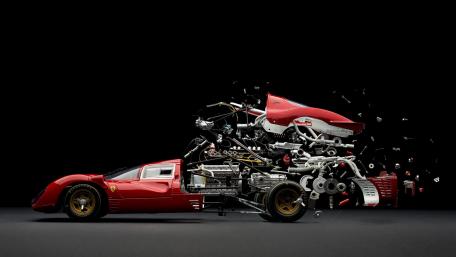 Dynamic Ferrari Race Car Breakdown Artistry wallpaper