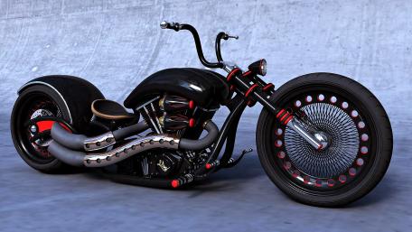 Custom Black Chopper Motorcycle Wallpaper in Stunning 4K Resolution wallpaper
