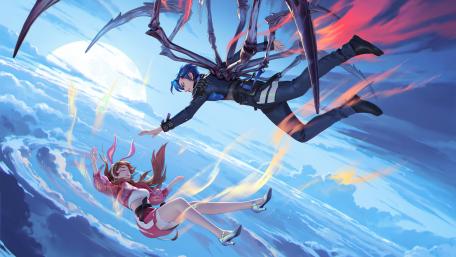 Ethereal Descent in Anime Dreamscape wallpaper