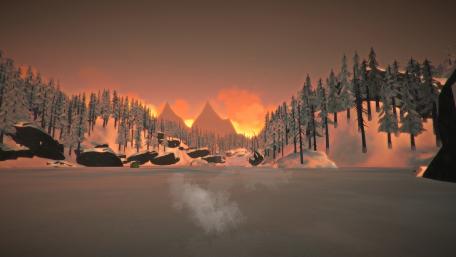 Winter's Warm Embrace at Dusk wallpaper