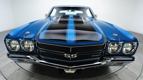 Classic Blue Chevrolet SS Vintage Car Wallpaper wallpaper