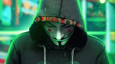 Mystery Hacker in Neon Glow wallpaper