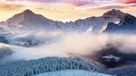 Winter Majesty in the Alpenglow wallpaper