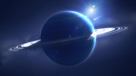Ambient planet with a comet wallpaper