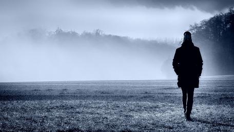Mysterious Morning Walk in the Fog wallpaper
